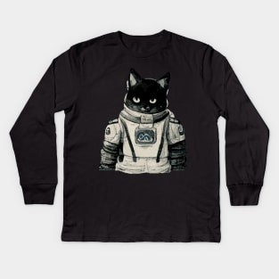 Astronaut Cat Kids Long Sleeve T-Shirt